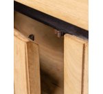 Meuble TV Licia 2 portes en bois de manguier massif et métal noir 160 x 56 cm