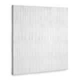 Tableau Basilisa blanc et gris 90 x 90 cm