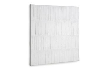 Tableau Basilisa blanc et gris 90 x 90 cm