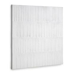 Tableau Basilisa blanc et gris 90 x 90 cm