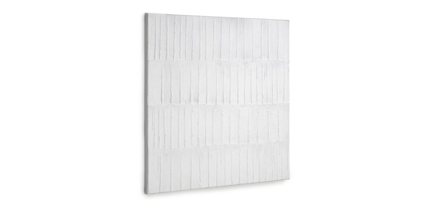 Tableau Basilisa blanc et gris 90 x 90 cm