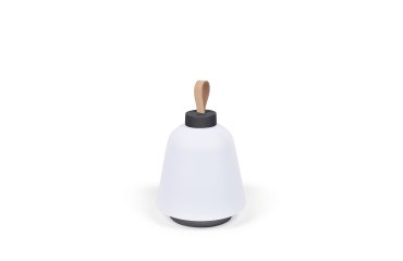 Lampe de table Udiya en polyéthylène et métal avec finition noire