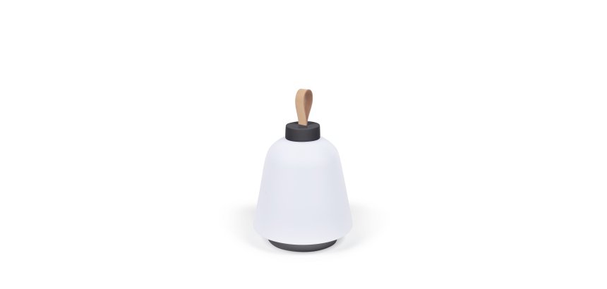 Lampe de table Udiya en polyéthylène et métal avec finition noire