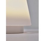 Lámpara de mesa Udiya de polietileno y metal con acabado blanco