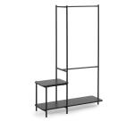 Penderie avec banc Galatia en mélaminé et métal laqué noir 100 x 150 cm
