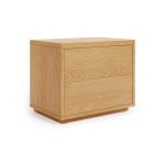 Table de chevet Abilen en placage de chêne 53 x 44 cm