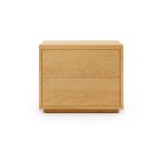 Table de chevet Abilen en placage de chêne 53 x 44 cm