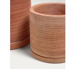 Lot de 2 pots avec soucoupe en terre cuite Karlina Ø 33 cm / Ø 24 cm