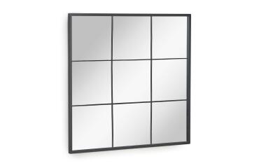 Miroir mural Ulrica métal noir 80 x 80cm