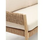 Pola set, 2 seater sofa & 2 armchairs in solid eucalyptus and faux-rattan