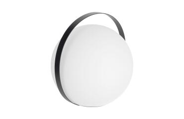 Lampe à poser nomade Dinesh avec poignée en acier noir