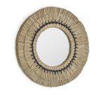 Akila ronde spiegel natuurvezels beige en zwart katoenen touw Ø 60 cm