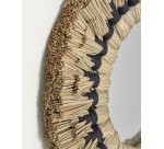 Miroir rond Akila fibres naturelles vert et corde coton noir  Ø 40 cm