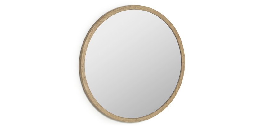 Espejo redondo Alum madera maciza mindi Ø 100 cm