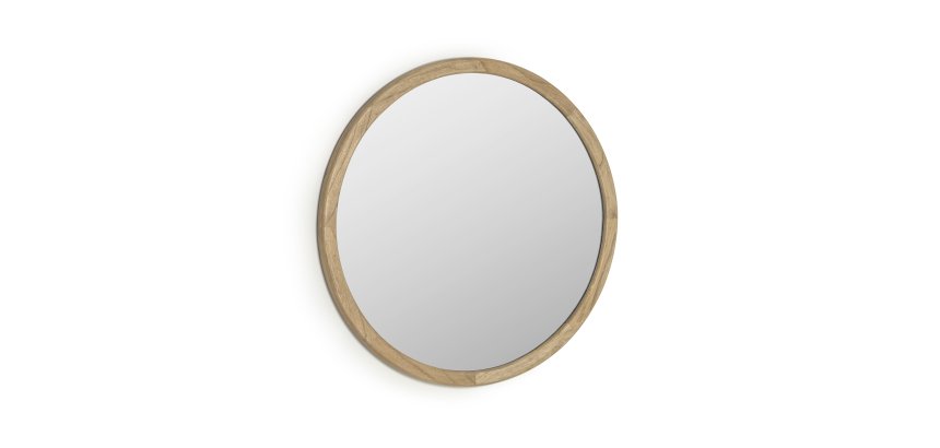 Espejo redondo Alum madera maciza mindi Ø 80 cm