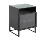 Mesita de noche Trixie acero con acabado negro 45 x 58 cm