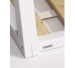 Lit tipi Maralis en bois de hêtre avec finition blanche pour matelas de 90 x 190 cm