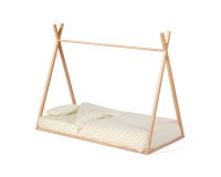 Maralis teepee bed made of solid beech wood with a natural finish, for 90 x 190 cm mattresses