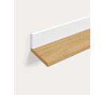 Étagère Abilen en placage de chêne et laqué blanc 80 x 15 cm