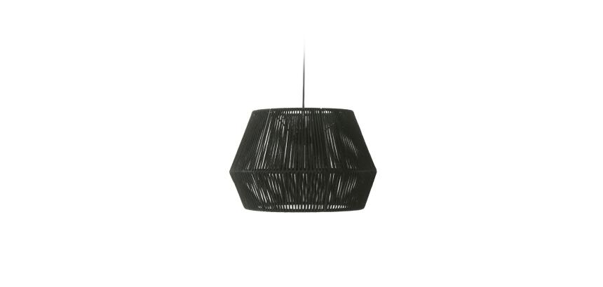 Pantalla para lámpara de techo Cantia de algodón con acabado negro Ø 36,5 cm