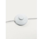 Lampadaire Damila en métal peint blanc et rotin finition naturelle