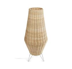 Large Kamaria floor lamp in rattan with natural finish