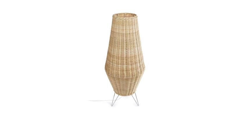 Lampe de table taille moyenne Kamaria en rotin finition naturelle