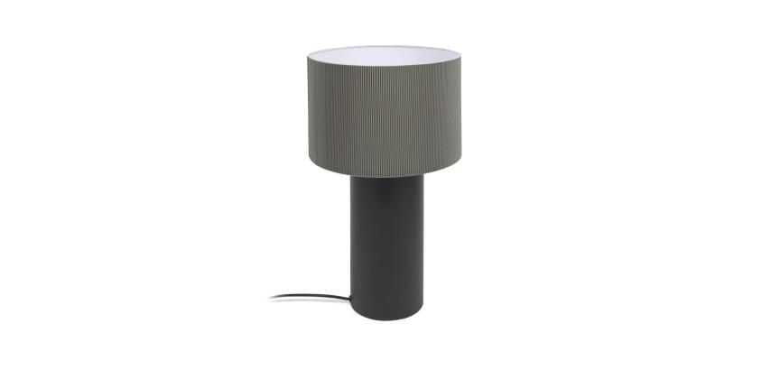 Lampe de table Domicina en métal peint noir et gris