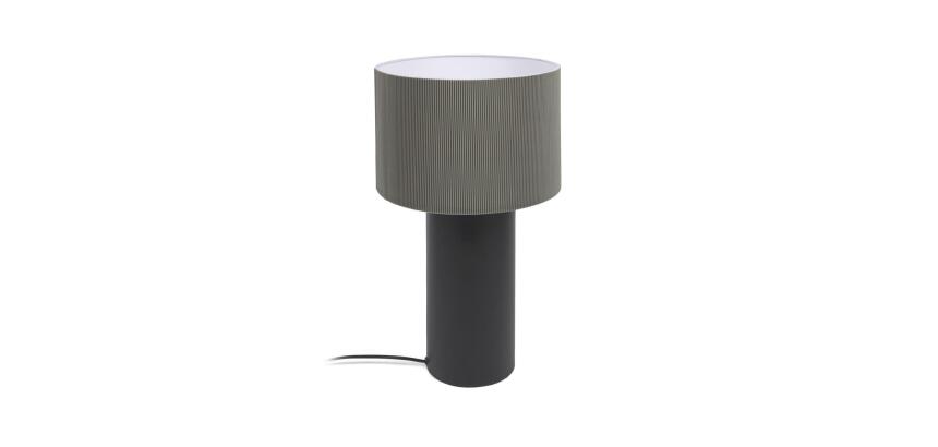 Lampe de table Domicina en métal peint noir et gris