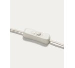 Lampe de table Erna en céramique blanche et bambou finition naturelle