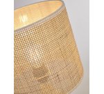 Lampe de table Erna en céramique blanche et bambou finition naturelle