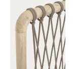 Cabecero Aberash de madera maciza de mindi y cuerda gris para cama de 160 cm