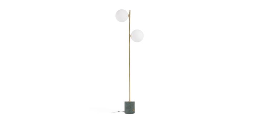 Lampadaire Lonela en marbre avec finition verte
