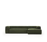 Canapé Blok 4 places méridienne droite vert 330 cm -> Sofa Blok 4 Plätze, rechte Chaiselongue, grün, 330 cm.