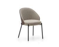 Eamy light brown chair in an ash wood veneer with a wenge finish and black metal