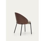 Eamy light brown chair in an ash wood veneer with a wenge finish and black metal