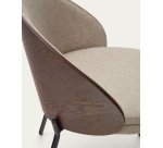 Eamy light brown chair in an ash wood veneer with a wenge finish and black metal