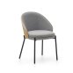 Chaise Eamy gris clair placage de frêne naturel et métal finition noire