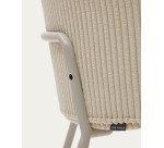 Yunia chair in thick seam beige corduroy with steel legs