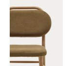 Chaise Helda en chenille verte et bois de chêne