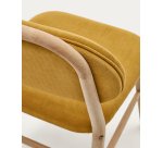 Chaise Helda en chenille moutarde et bois de chêne