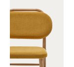Chaise Helda en chenille moutarde et bois de chêne
