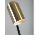 Lámpara de pie Clemence de metal negro y pantallas con acabado dorado