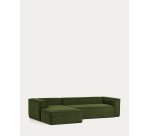 Canapé Blok 4 places méridienne gauche vert 330 cm