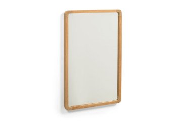 Miroir Shamel en bois de teck massif 45 x 70 cm
