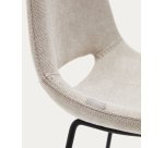 Tabouret Zahara pieds en acier finition noire H.76 cm
