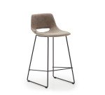 Tabouret Zahara pieds en acier finition noire H 65 cm