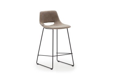 Tabouret Zahara pieds en acier finition noire H 65 cm
