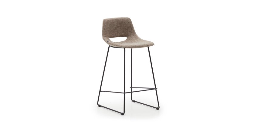 Tabouret Zahara pieds en acier finition noire H 65 cm