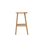 Tabouret Enit en corde papier beige et bois de chêne finition naturelle 65 cm